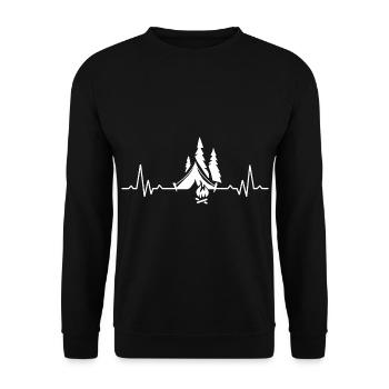 Camping Nature Camping Gift Camping Holiday Tent - Unisex Sweatshirt - black - Front - Alina (178cm) & Michal (187cm)