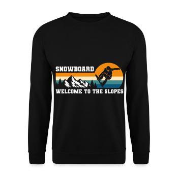 Snowboarder snow slope - Unisex Sweatshirt - black - Front - Alina (178cm) & Michal (187cm)