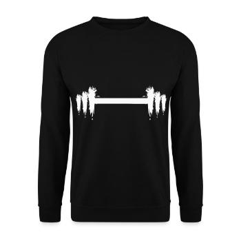 Haltère Long Design White Poids d'entraînement physique - Sweat-shirt Unisexe - noir - Devant - Alina (178cm) & Michal (187cm)