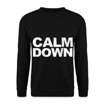 Relaxation and relaxation. Just Calm Down - Unisex Sweatshirt - black - Front - Alina (178cm) & Michal (187cm)