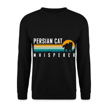 Perser Katze Katzendame Katzenfreund Katzenmama - Unisex Pullover - Schwarz - Vorne - Alina (178cm) & Michal (187cm)