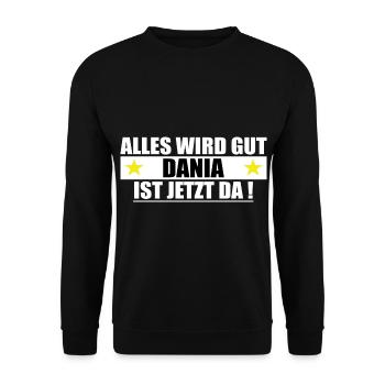 Dania Last Name First Name Birthday - Unisex Sweatshirt - black - Front - Alina (178cm) & Michal (187cm)