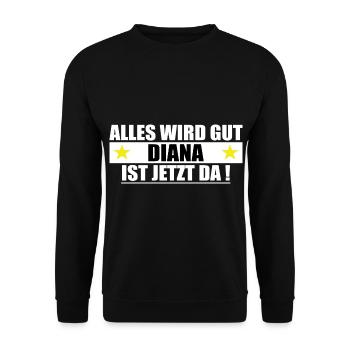 Diana Name Vorname Geburtstag - Unisex Pullover - Schwarz - Vorne - Alina (178cm) & Michal (187cm)