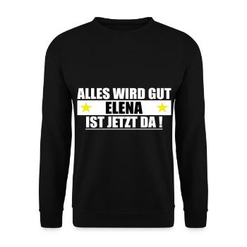 Elena Name Vorname Geburtstag - Unisex Pullover - Schwarz - Vorne - Alina (178cm) & Michal (187cm)