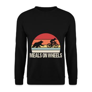 funny bicycle racing bike bear - Unisex Sweatshirt - black - Front - Alina (178cm) & Michal (187cm)