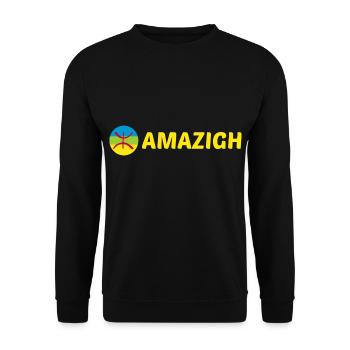Amazigh und Flagge - Unisex Pullover - Schwarz - Vorne - Alina (178cm) & Michal (187cm)