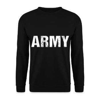 Army Soldaten Militär Vintage - Unisex Pullover - Schwarz - Vorne - Alina (178cm) & Michal (187cm)