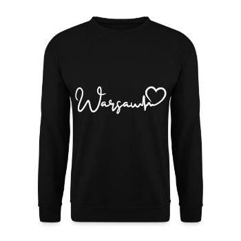 Varsovie Pologne Varsovie battement de cœur - Sweat-shirt Unisexe - noir - Devant - Alina (178cm) & Michal (187cm)