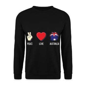 Australien Beuteltier Fahne Tiere - Unisex Pullover - Schwarz - Vorne - Alina (178cm) & Michal (187cm)