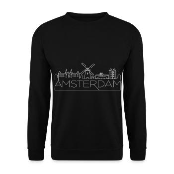 Amsterdam Hollande T-Shirt Vacances - Sweat-shirt Unisexe - noir - Devant - Alina (178cm) & Michal (187cm)