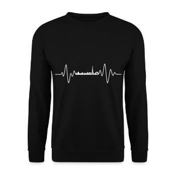 Paris Heartbeat Skyline Paris - Sweat-shirt Unisexe - noir - Devant - Alina (178cm) & Michal (187cm)