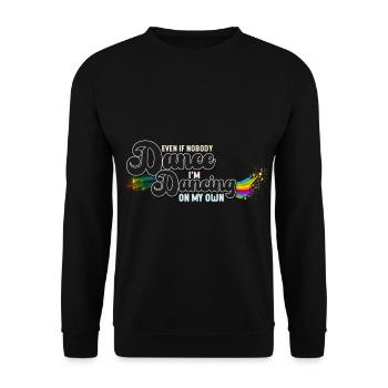 At Dancing on my own with rainbow design - Unisex Sweatshirt - black - Front - Alina (178cm) & Michal (187cm)