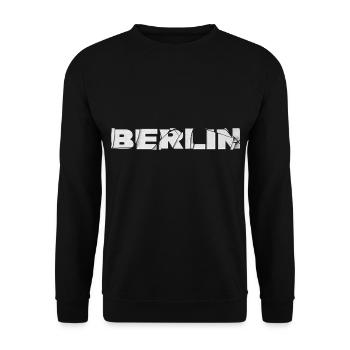 Berlin Germany City Font Skyline Broken - Unisex Sweatshirt - black - Front - Alina (178cm) & Michal (187cm)
