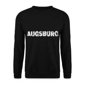 Augsbourg Allemagne City Font Skyline brisée - Sweat-shirt Unisexe - noir - Devant - Alina (178cm) & Michal (187cm)
