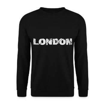 Londres Angleterre Royaume-Uni City Font Skyline brisée - Sweat-shirt Unisexe - noir - Devant - Alina (178cm) & Michal (187cm)