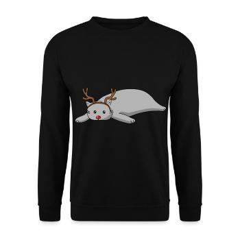 Chat Costume de Renne Noël - Sweat-shirt Unisexe - noir - Devant - Alina (178cm) & Michal (187cm)