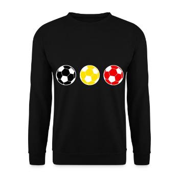 Football Belgium Flag BallSport - Unisex Sweatshirt - black - Front - Alina (178cm) & Michal (187cm)