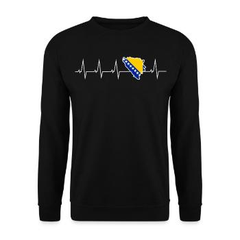 J’adore la Bosnie-Herzégovine - battement de coeur - Sweat-shirt Unisexe - noir - Devant - Alina (178cm) & Michal (187cm)