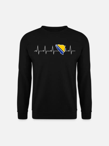 Jeg elsker Bosnien og Hercegovina - hjerteslag - Unisex sweater - sort