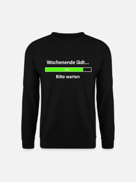 Wochenende lädt, Spruch, Ladebalken weiß - Unisex Pullover - Schwarz
