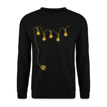 Light chain with connector - Stars - V2 - Unisex Sweatshirt - black - Front - Alina (178cm) & Michal (187cm)