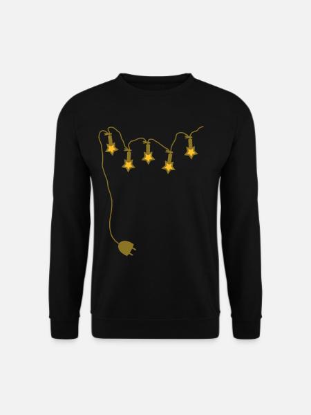 Lichterkette mit Stecker - V2 - Unisex Pullover - Schwarz
