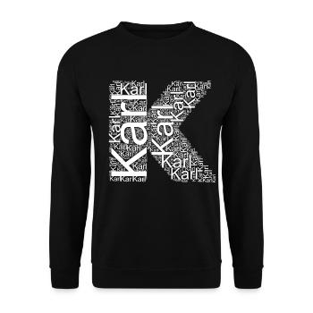 Karl Vorname als Wortwolke - Unisex Pullover - Schwarz - Vorne - Alina (178cm) & Michal (187cm)