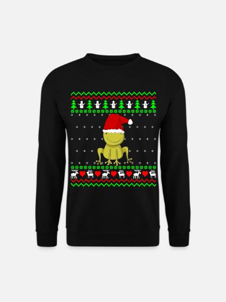 Süßer Frosch Kröte Ugly Weihnachten Geschenk - Unisex Pullover - Schwarz