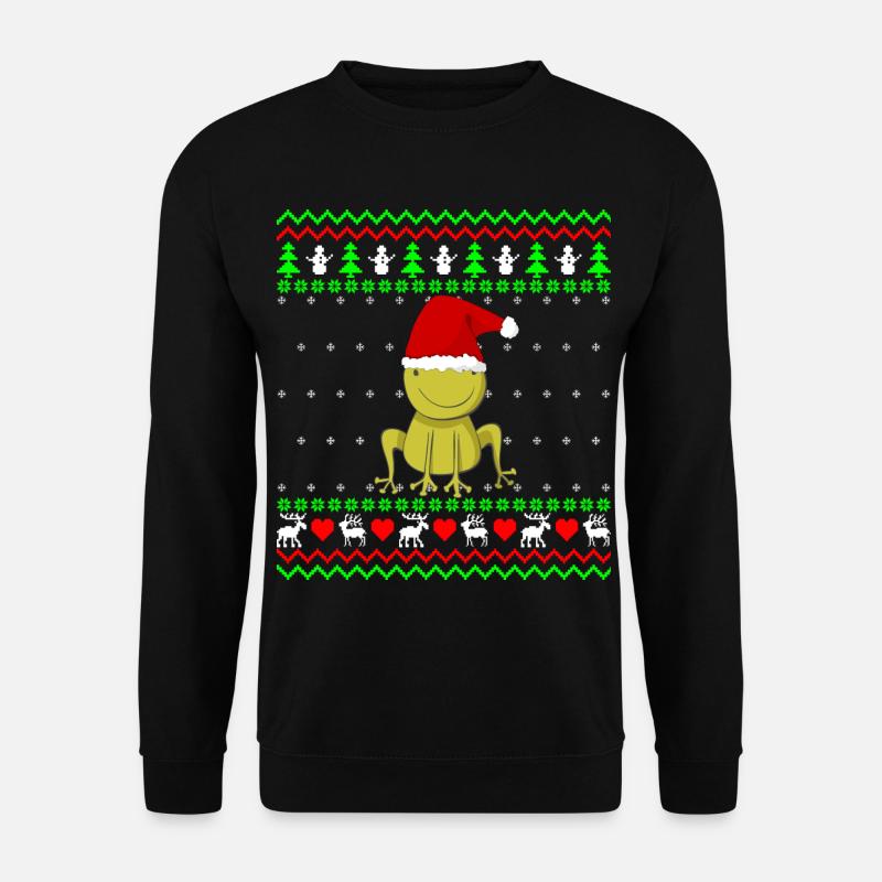 Süßer Frosch Kröte Ugly Weihnachten Geschenk - Unisex Pullover - Schwarz