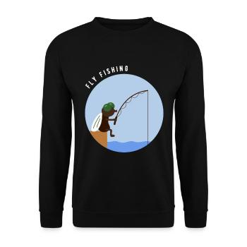 Funny fly fishing, fly fishing, anglers gift - Unisex Sweatshirt - black - Front - Alina (178cm) & Michal (187cm)