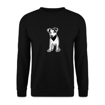 Hund, Jack Russell Terrier - Unisex Pullover - Schwarz - Vorne - Alina (178cm) & Michal (187cm)