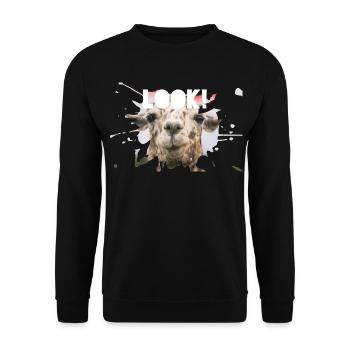 Funny funny funny gift comic - Unisex Sweatshirt - black - Front - Alina (178cm) & Michal (187cm)