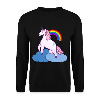 Cloud Unicorn Unicon Fantasy Sky Rainbow - Unisex Sweatshirt - black - Front - Alina (178cm) & Michal (187cm)