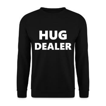 Hug concessionnaire, disant, drôle, drôle, texte, cadeau - Sweat-shirt Unisexe - noir - Devant - Alina (178cm) & Michal (187cm)