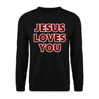 Jésus, proverbe anglais, foi, religion, Dieu - Sweat-shirt Unisexe - noir - Devant - Alina (178cm) & Michal (187cm)