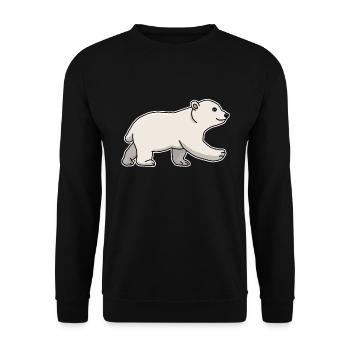 Eisbär, Baby, junges, süß, Tier, Zeichnung - Unisex Pullover - Schwarz - Vorne - Alina (178cm) & Michal (187cm)