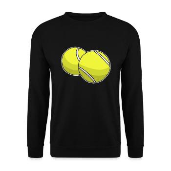 Two tennis balls, tennis, game, gift idea - Unisex Sweatshirt - black - Front - Alina (178cm) & Michal (187cm)