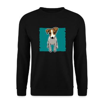 Jack Russell, chien, animal, dessin, mignon - Sweat-shirt Unisexe - noir - Devant - Alina (178cm) & Michal (187cm)