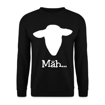 Sheep's Head T-Shirt Gift Funny Saying Mäh - Unisex Sweatshirt - black - Front - Alina (178cm) & Michal (187cm)