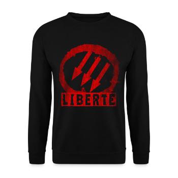 ANTIFA LIBERTÉ FREEDOM - Unisex Sweatshirt - black - Front - Alina (178cm) & Michal (187cm)