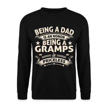 BEING A GRAMPS - Unisex Sweatshirt - black - Front - Alina (178cm) & Michal (187cm)