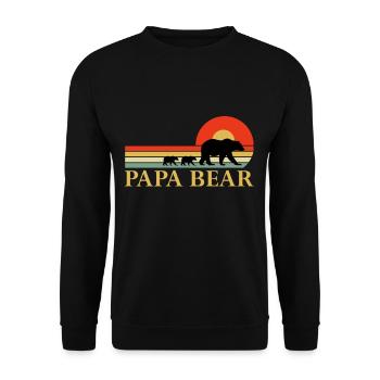 Vintage Retro Papa Bär Papa Vatertagsgeschenk - Unisex Pullover - Schwarz - Vorne - Alina (178cm) & Michal (187cm)