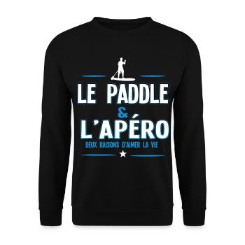 PADDLE et Apéro - Sweat-shirt Unisexe - noir - Devant - Alina (178cm) & Michal (187cm)
