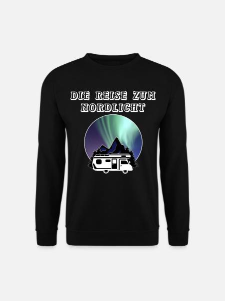 Reise zum Nordlicht Wohnmobil, Camping Urlaub FUN - Unisex Pullover - Schwarz
