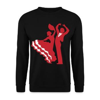 Flamenco Paar - Unisex Pullover - Schwarz - Vorne - Alina (178cm) & Michal (187cm)
