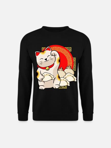 Lucky Cat And Dumplings - Unisex Sweatshirt - black