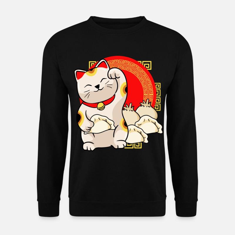 Lucky Cat And Dumplings - Unisex Sweatshirt - black