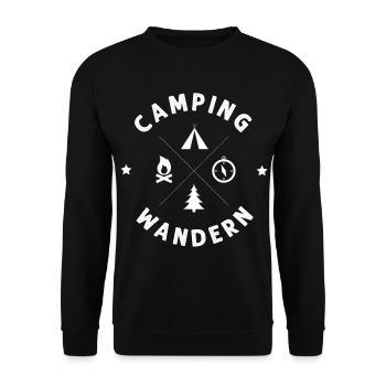Zelten Camping Zelt Outdoor Pfadfinder - Unisex Pullover - Schwarz - Vorne - Alina (178cm) & Michal (187cm)