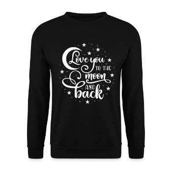 Love - To the Moon and Back - dark - Unisex Sweatshirt - black - Front - Alina (178cm) & Michal (187cm)