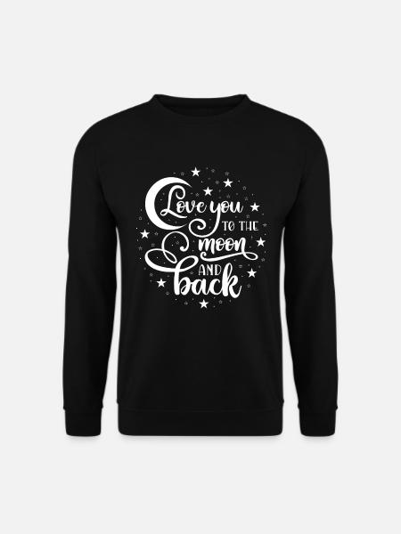 Liebe - Bis zum Mond und Zurück - dunkel - Unisex Pullover - Schwarz